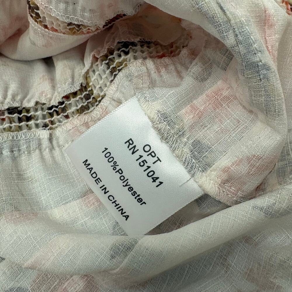 O.P.T. Flora Floral Print Ruffled Long Sleeve Bodycon Mini Dress Sz XL Coquette - Picture 5 of 10